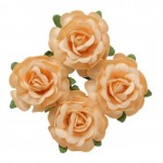 Цветы чайной розы, 4 шт, диам 4 см, бежевые SCB 291811